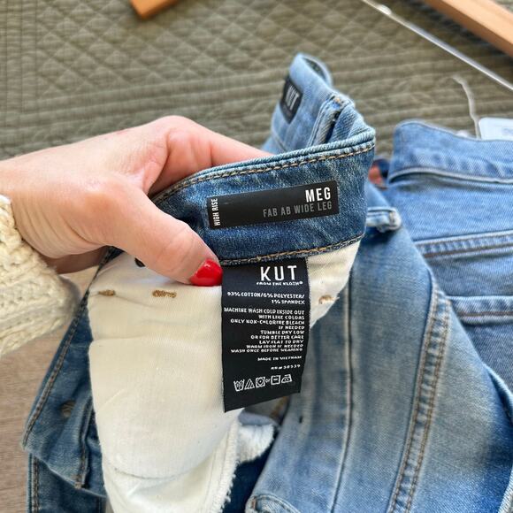Kut From The Kloth Meg Fab Ab Wide Leg High Rise Jeans 12 - Picture 10 of 11